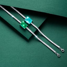 FFGEMS Paraiba Tourmaline Emerald Gemstone Diamonds Bangle Charm Tennis Bracelets silver gold color Fine Jewelry Wholesale box