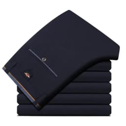 Suit Pants for Men Fashion Elegant Male Dress Pants Solid Color Straight Long Trousers Man Slim Fit Formal Trousers Black