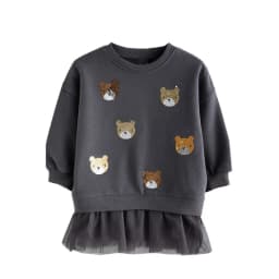 Jumping Meters 2-7T Stars Beading Princess Girls Dresses For Autumn Spring Long Sleeve Party Girls Clothing Cute Baby Frocks