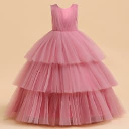 Ceremony Elegant Kids Party Dresses For Girls Children Puffy Tulle White Bridesmaid Dress Flower Girl Birthday Wedding Prom Gown