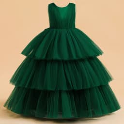 Ceremony Elegant Kids Party Dresses For Girls Children Puffy Tulle White Bridesmaid Dress Flower Girl Birthday Wedding Prom Gown