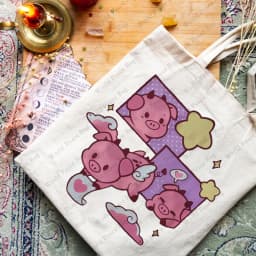 1 PC Hazbin Hotel Fat Nugget Pattern Tote Bag Canvas Shoulder Bag For Travel Daily Commute Women's Reusable Shopping Bag