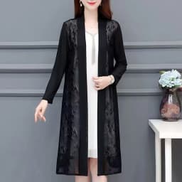 Commute Gauze Jacquard Weave Open Stitch Spring Summer Casual Long Sleeve Women's Clothing Stylish Spliced Straight Midi Blouse