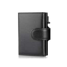 Rfid Microfiber Leather Men Wallets Fashion Credit Card Holder Trifold Wallet Money Bags Smart Slim Thin Pocket Wallet Black