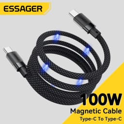 Essager USB C to C 100W Magnetic Fast Charger Cable for iPhone 15 65W Type C to C Data Charging Wire for Laptop Samsung