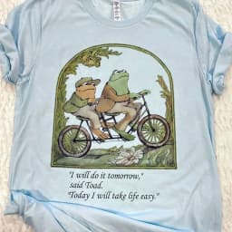 New Arrival Summer Frog and Toad Printing Graphic Tees Short Sleeve Unisex Vintage Classic Book Tops Cottagecore Cotton T Shirts