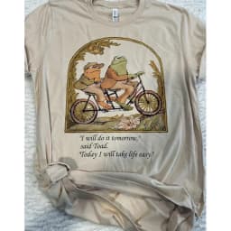 New Arrival Summer Frog and Toad Printing Graphic Tees Short Sleeve Unisex Vintage Classic Book Tops Cottagecore Cotton T Shirts