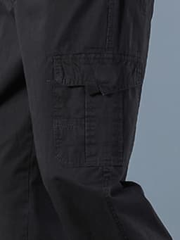 Men's 100% Cotton Straight Black Joggers Male Pants Outdoor Overalls Cargo Pants Fashion Streetwear Pocke