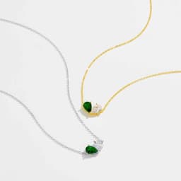 VEWANT Pear Green Clear CZ Heart Long Chain Necklace 925 Sterling Silver Pendant Choker Luxury 2024 Fine Jewelry