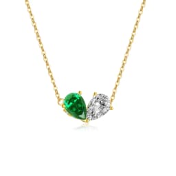 VEWANT Pear Green Clear CZ Heart Long Chain Necklace 925 Sterling Silver Pendant Choker Luxury 2024 Fine Jewelry