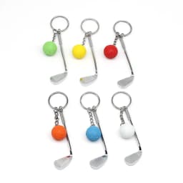 20Pcs Keychain Mini Golf Racket Ball Pendant Keyring Key Ring Creative Metal Pendant Tennis Key Chain Sports Clubs Gift
