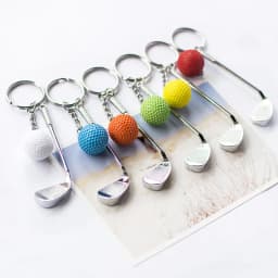 20Pcs Keychain Mini Golf Racket Ball Pendant Keyring Key Ring Creative Metal Pendant Tennis Key Chain Sports Clubs Gift