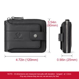 Real Natural Cow Leather Men Wallet RFID Multi-card Large Capacity Credit Card Holder Purse Casual Zip Storage Coin Pocket Bag