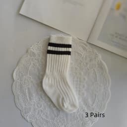 3 Pairs/lot Children's Long Tube Student Cotton Socks Spring Autumn Girls and Boys Black and White Sports School Uniform Socks