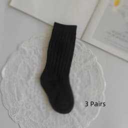 3 Pairs/lot Children's Long Tube Student Cotton Socks Spring Autumn Girls and Boys Black and White Sports School Uniform Socks