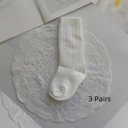 3 Pairs/lot Children's Long Tube Student Cotton Socks Spring Autumn Girls and Boys Black and White Sports School Uniform Socks