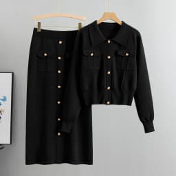 Elegant Office Sweaters Tops+slim High Waist Knitwear Skirts 2 Piece Sets Women New Streetwear Tracksuit Korean Fashion Autumn