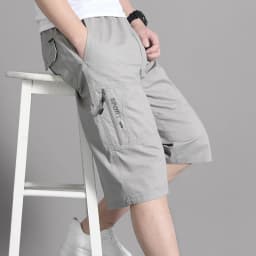 Mens Summer Cargo Shorts Light Weight Casual Sports Short Pants Cotton Hiking Running Jogger Shorts Elastic Waist