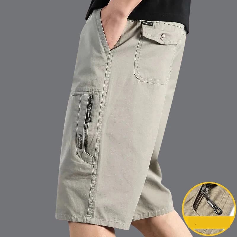 Mens Summer Cargo Shorts Light Weight Casual Sports Short Pants Cotton Hiking Running Jogger Shorts Elastic Waist