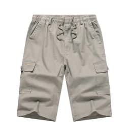 Mens Summer Cargo Shorts Light Weight Casual Sports Short Pants Cotton Hiking Running Jogger Shorts Elastic Waist