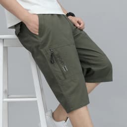 Mens Summer Cargo Shorts Light Weight Casual Sports Short Pants Cotton Hiking Running Jogger Shorts Elastic Waist