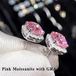 100% Moissanite S925 Sterling Silver Stud Earrings For Women And Men With 2 Certificates Pass Diamond Tester Pen Fine Jewelry