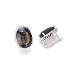 Big Stone 19.5ct Real Natural Green Amethyst Earring Sterling 925 Silver Oval 12*16mm Fine Jewelry For Women Lady Party Gift
