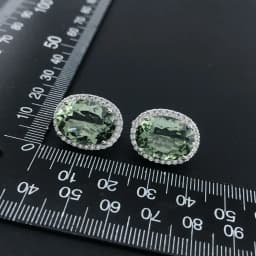 Big Stone 19.5ct Real Natural Green Amethyst Earring Sterling 925 Silver Oval 12*16mm Fine Jewelry For Women Lady Party Gift
