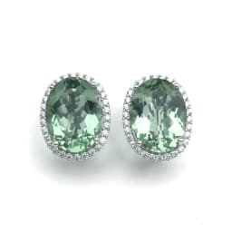 Big Stone 19.5ct Real Natural Green Amethyst Earring Sterling 925 Silver Oval 12*16mm Fine Jewelry For Women Lady Party Gift