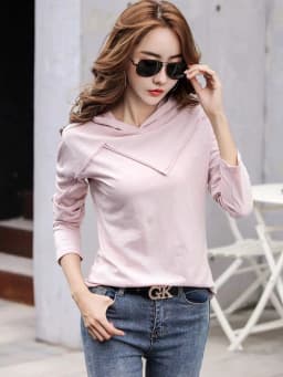 Long Sleeve Hooded T-shirt Bamboo Cotton Spring Autumn Tops New 2026 T Shirt Women Casual Patchwork Tee Shirt Femme White Black