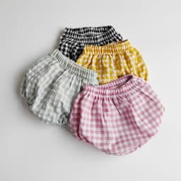 Summer Baby Clothes Suit Infant Girls Boys Cartoon T-shirt and Plaid Bloomer 2Pcs Korean Style Casual Toddler Outwear