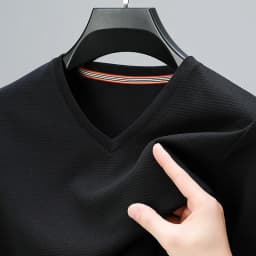 2026 Men's Waffle V Neck Short Sleeve T-Shirt Summer Comfortable Breathable Fashion Top in Solid Colors