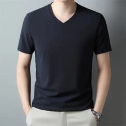 2026 Men's Waffle V Neck Short Sleeve T-Shirt Summer Comfortable Breathable Fashion Top in Solid Colors