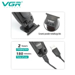 Original VGR Cordless Professional Hair Trimmer For Men Beard Trimmer USB Electric Hair Clipper Edge Razor Hair Cutter Machine