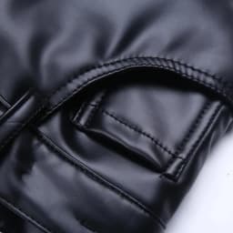 Men Velvet Leather Pants Warm Skinny Fit Elastic Fashion PU Leather Trousers Wet Look Stretch Plush Motorcycle Pants
