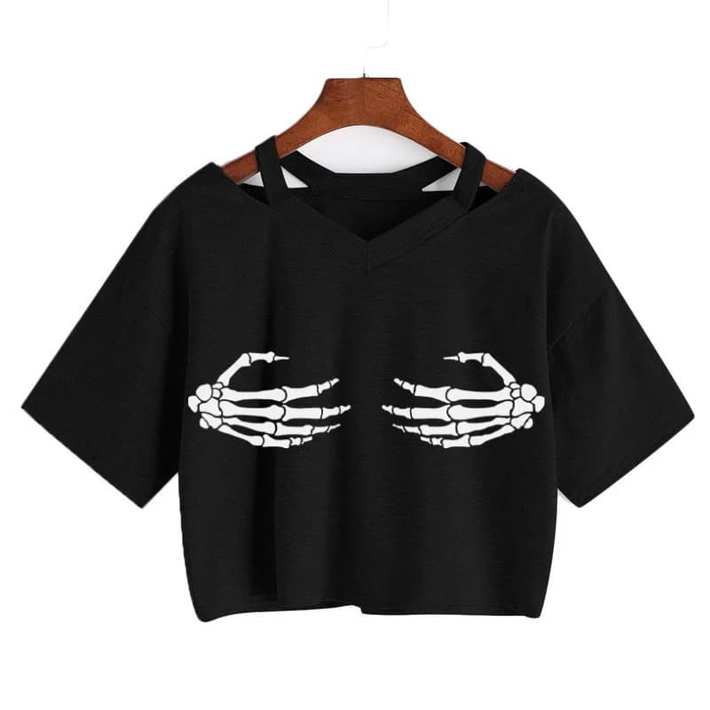 Y2k Casual Graphic Printed Slim Aesthetics Clothes Vintage Short Sleeve Crop Top Women Sexy Streetwear Tees 2024 Harajuku Tshirt