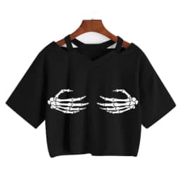 Y2k Casual Graphic Printed Slim Aesthetics Clothes Vintage Short Sleeve Crop Top Women Sexy Streetwear Tees 2024 Harajuku Tshirt