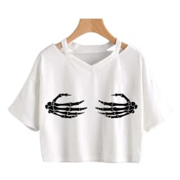 Y2k Casual Graphic Printed Slim Aesthetics Clothes Vintage Short Sleeve Crop Top Women Sexy Streetwear Tees 2024 Harajuku Tshirt