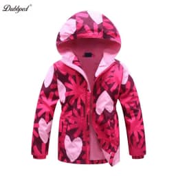 Dubbped Kids Girls unicorn Purple Rain Jacket Waterproof Coat Lightweight Hooded Warm Lined Raincoats Windbreakers 3-12Y