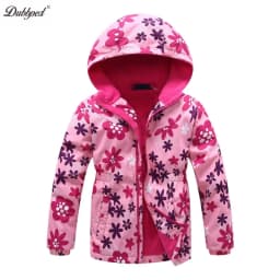 Dubbped Kids Girls unicorn Purple Rain Jacket Waterproof Coat Lightweight Hooded Warm Lined Raincoats Windbreakers 3-12Y