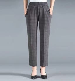 Plus size 8XL Autumn Women Trousers Oversize Elastic High Waist Loose Casual Pants Middle-aged Female Winter Warm Stretch Pants