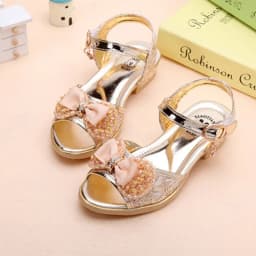 Girls Princess Shoes Summer Children High Heels Open-toe Party Wedding Toddlers Sandals Non-slip Kids Causal Sequins Beach Shoes