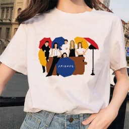 Friends Tv Show T Shirt Women Graphic Best Friends Harajuku T-shirt Unisex Fashion Manga Y2k Tshirt kawaii Vintage Tops Female