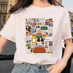 Friends Tv Show T Shirt Women Graphic Best Friends Harajuku T-shirt Unisex Fashion Manga Y2k Tshirt kawaii Vintage Tops Female