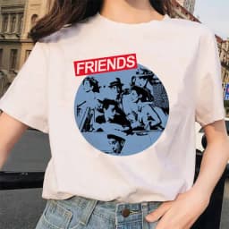 Friends Tv Show T Shirt Women Graphic Best Friends Harajuku T-shirt Unisex Fashion Manga Y2k Tshirt kawaii Vintage Tops Female
