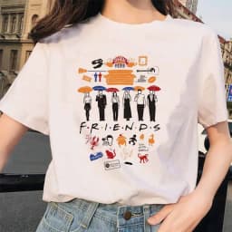 Friends Tv Show T Shirt Women Graphic Best Friends Harajuku T-shirt Unisex Fashion Manga Y2k Tshirt kawaii Vintage Tops Female