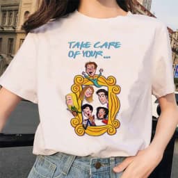 Friends Tv Show T Shirt Women Graphic Best Friends Harajuku T-shirt Unisex Fashion Manga Y2k Tshirt kawaii Vintage Tops Female