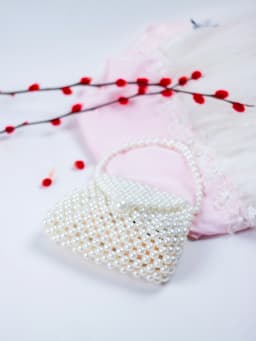 2024 Spring/Summer Hot selling Chinese Style Mini Pearl Imitation Dumpling Bun Women's Homemade Beaded Weaving Handbag
