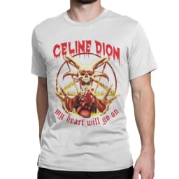 Celine Dion My Heart Will Go on Metal T Shirt Men Women's Cotton T-Shirts Crew Neck Titanic Rock Tees Short Sleeve Tops Big Size
