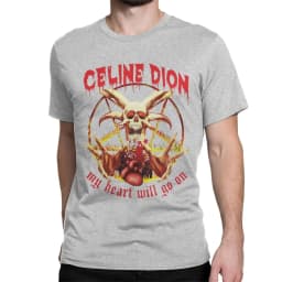 Celine Dion My Heart Will Go on Metal T Shirt Men Women's Cotton T-Shirts Crew Neck Titanic Rock Tees Short Sleeve Tops Big Size